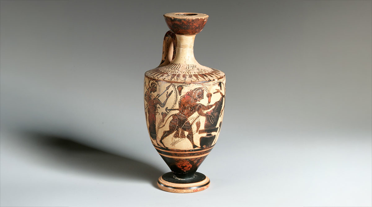 ancient greek attic vase heracles 490 bce