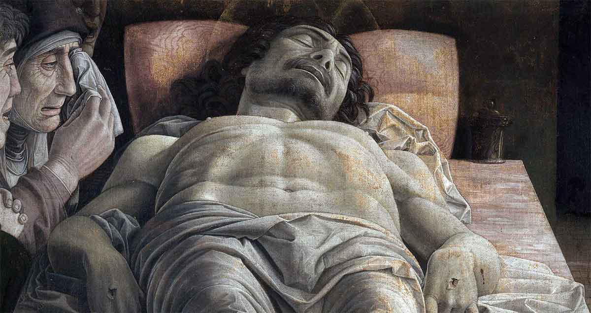 andrea mantegna lamentation over dead christ painting