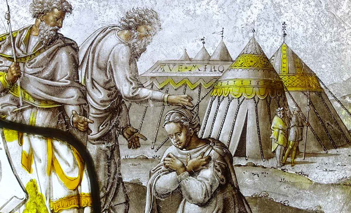 anonymous miriam is cursed with leprosy stained glass