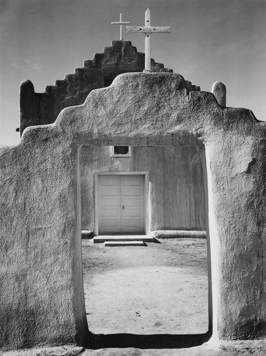 ansel adams photo church in taos
