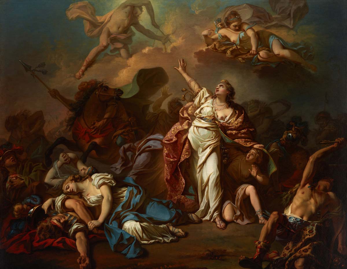 apollo and diana attack niobe greek drama