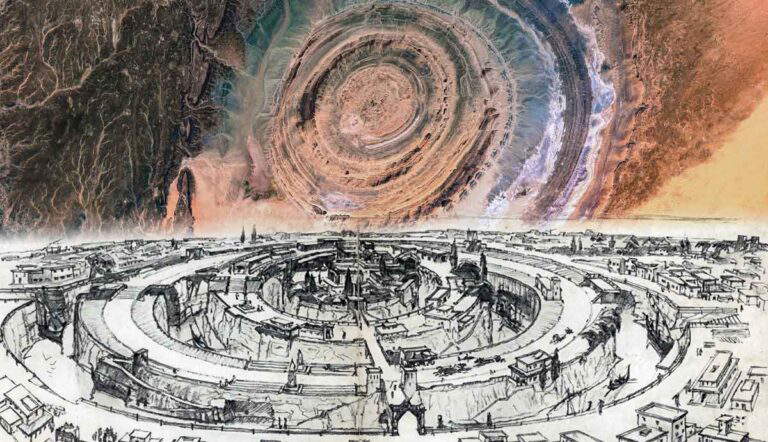 Richat Structure and Reconstruction of the capital of Atlantis