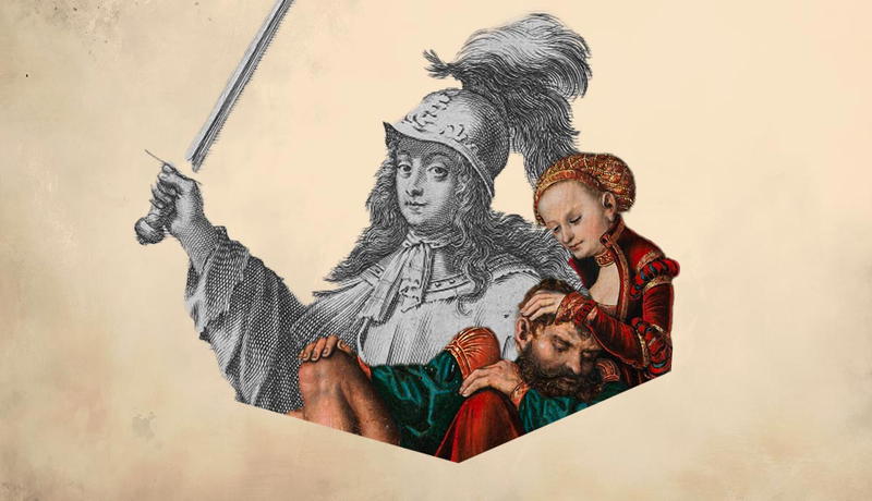 Samson and Delilah with Deborah depiction