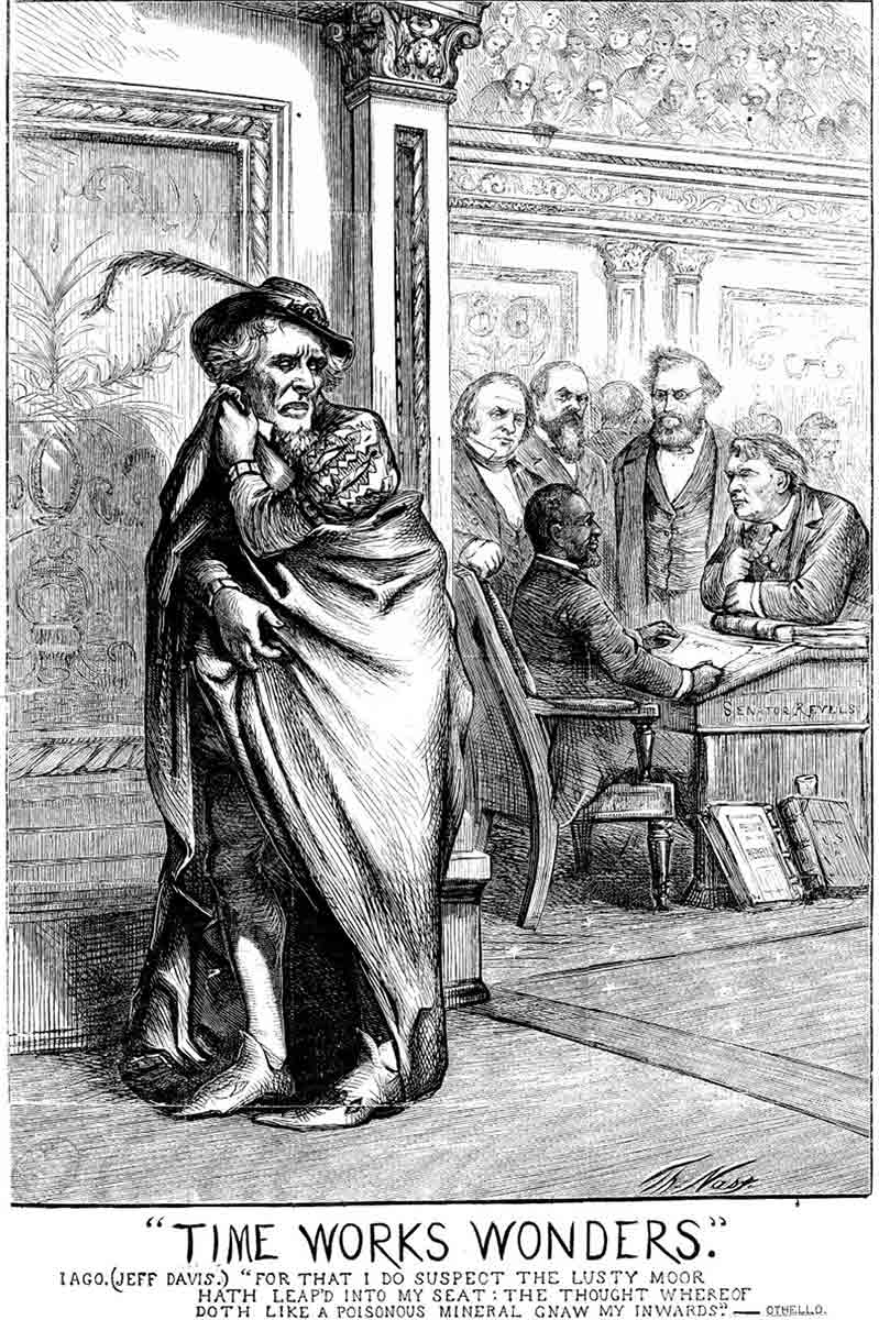 cartoon jefferson davis hiram revels