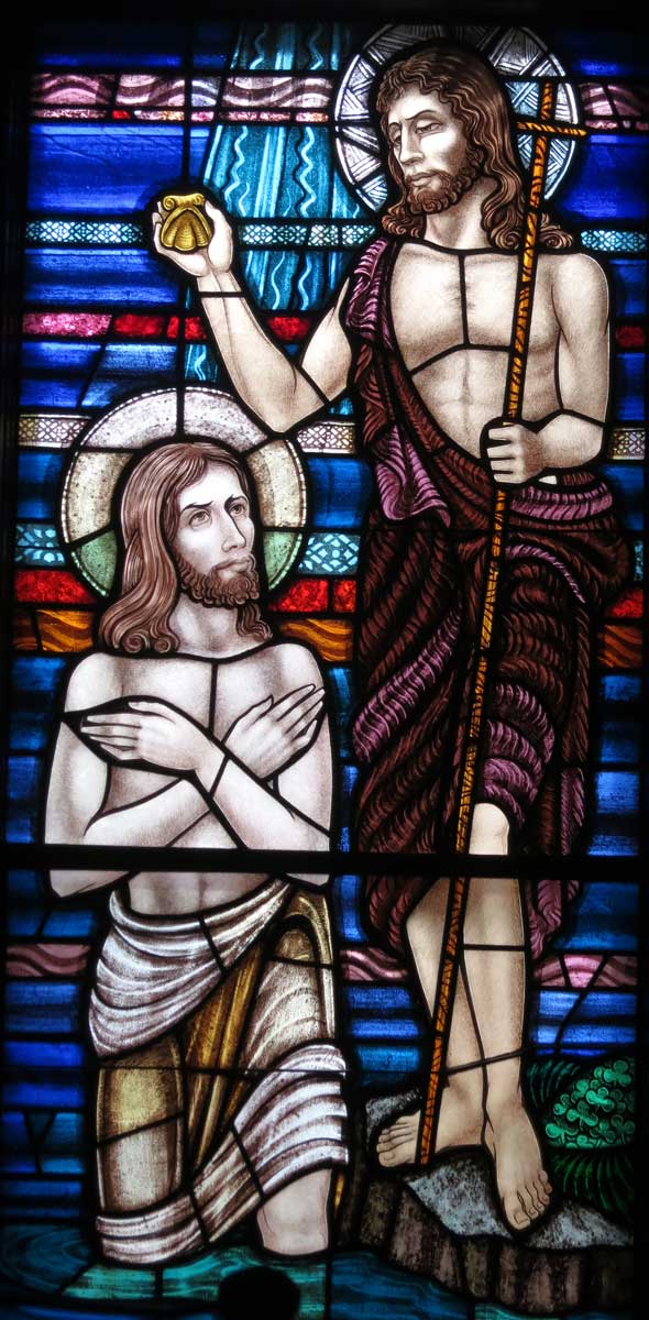 catholic baptism stained glass