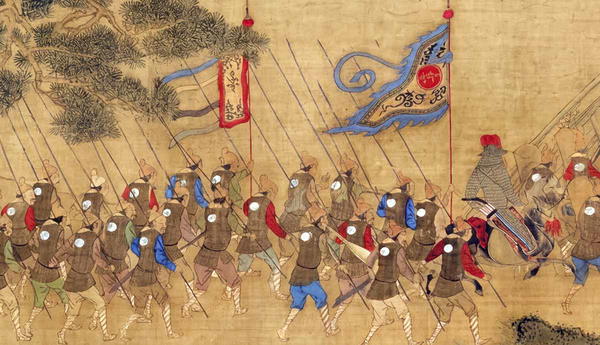 chinese scroll ming infantrymen fragment