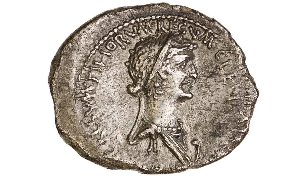cleopatra antony silver denarius