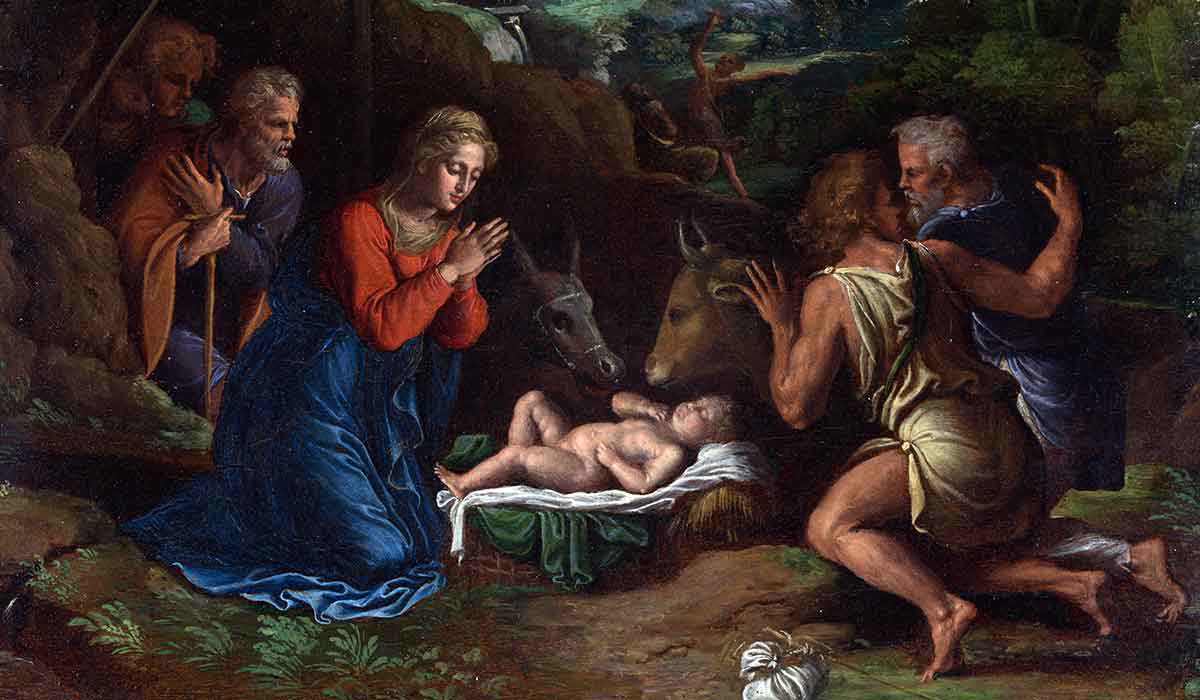 da carpi adoration of shepherds painting
