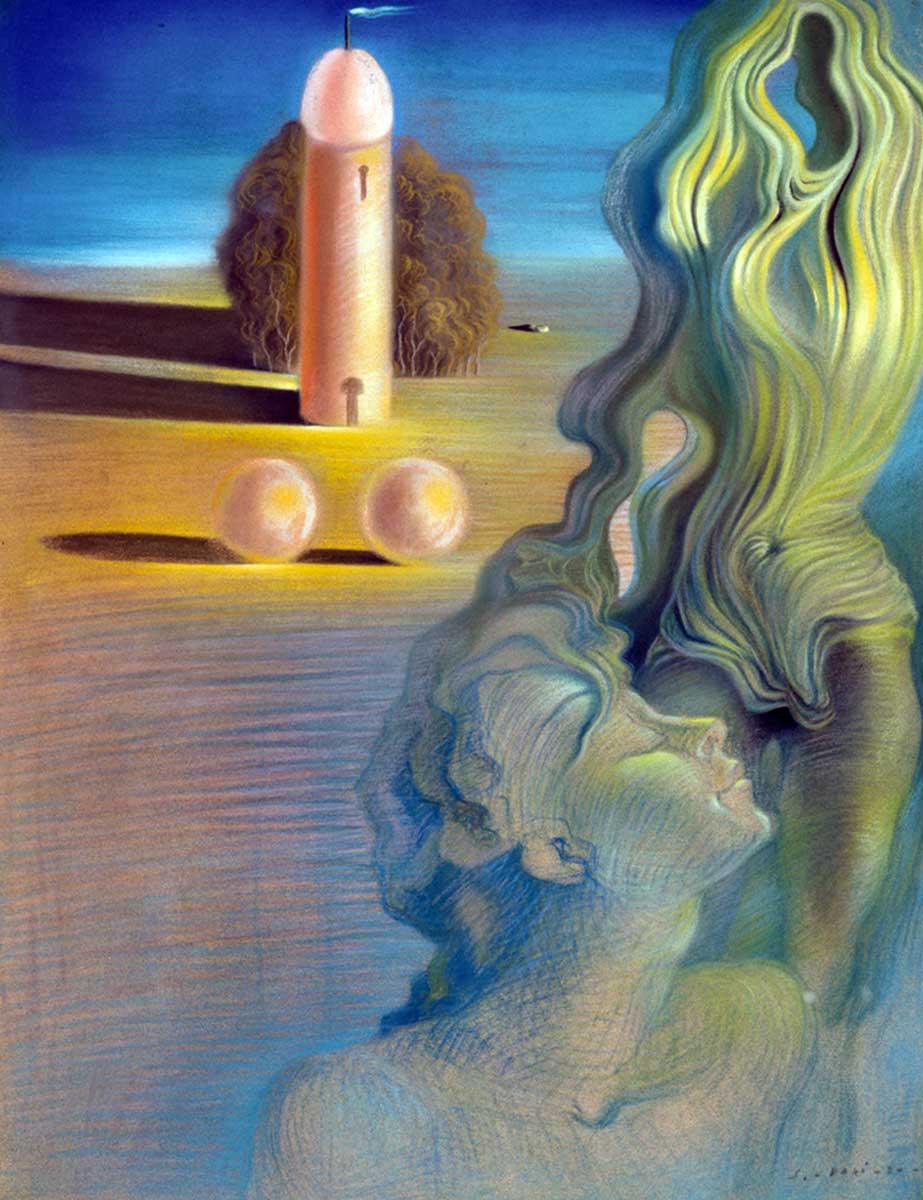 dali athropomorphic tower painting