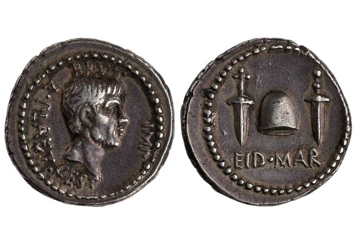 denarius silver eid mar brutus bust
