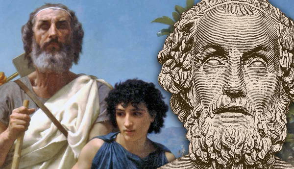 Homer's portrait and Homer and His Guide