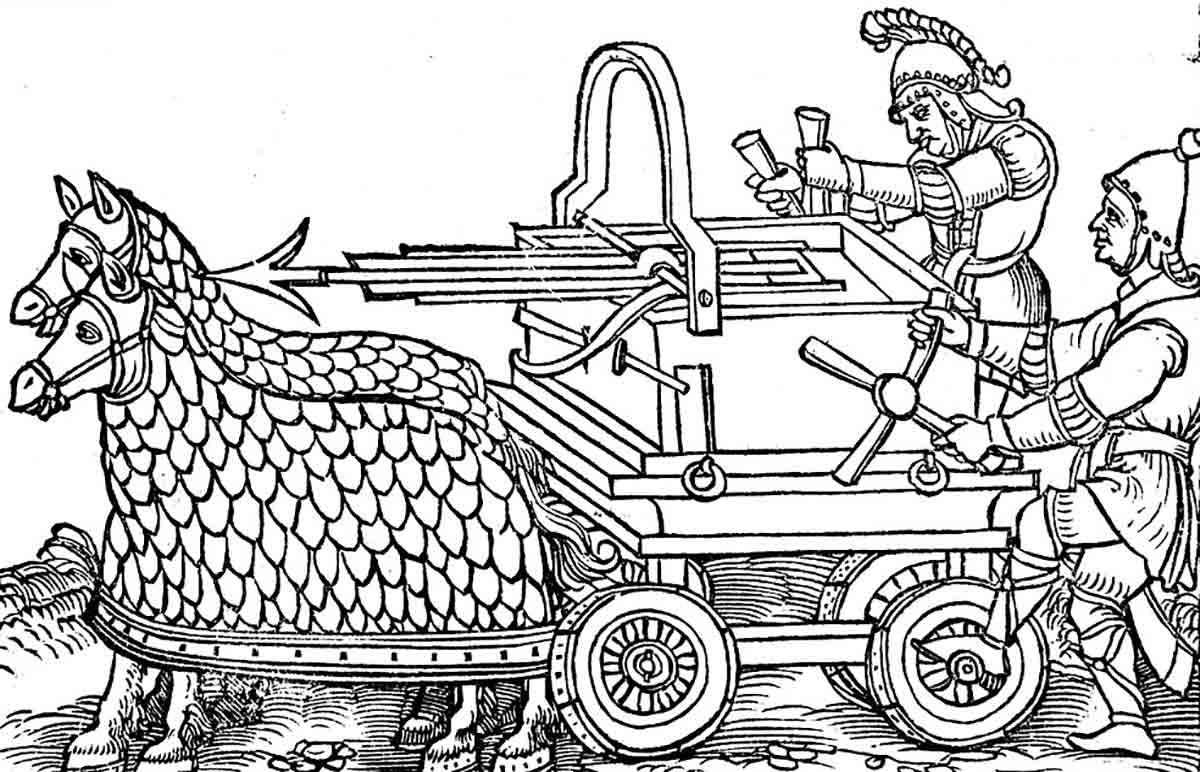 drawing ballista siege weapons