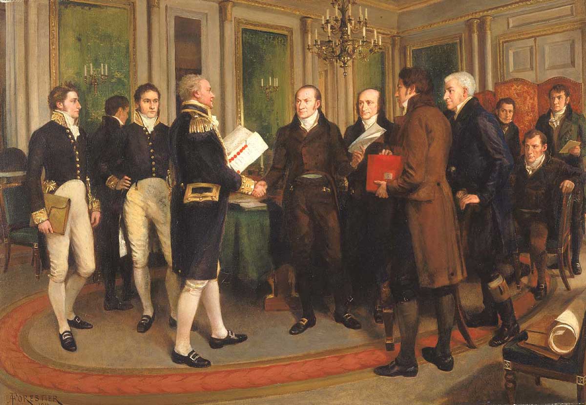 forestier signing ghent peace treaty