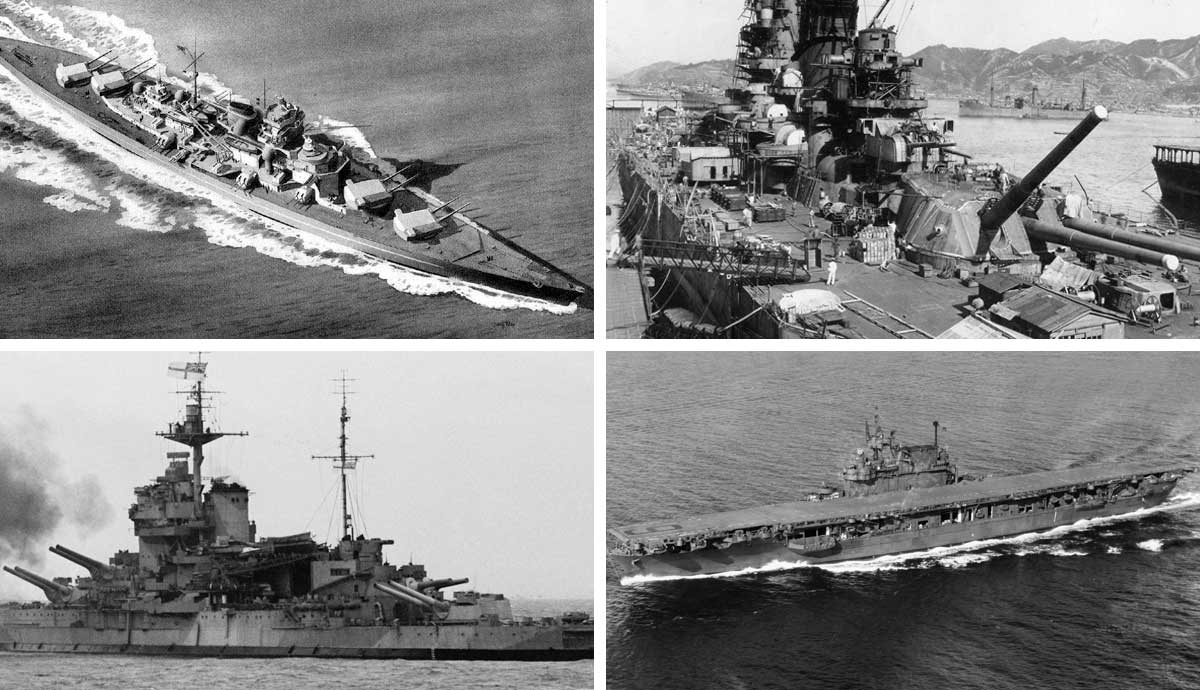 four military ships of the world war ii
