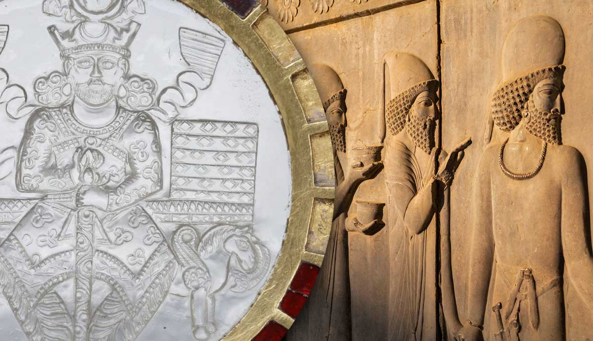 Persian king portrait and stone relief