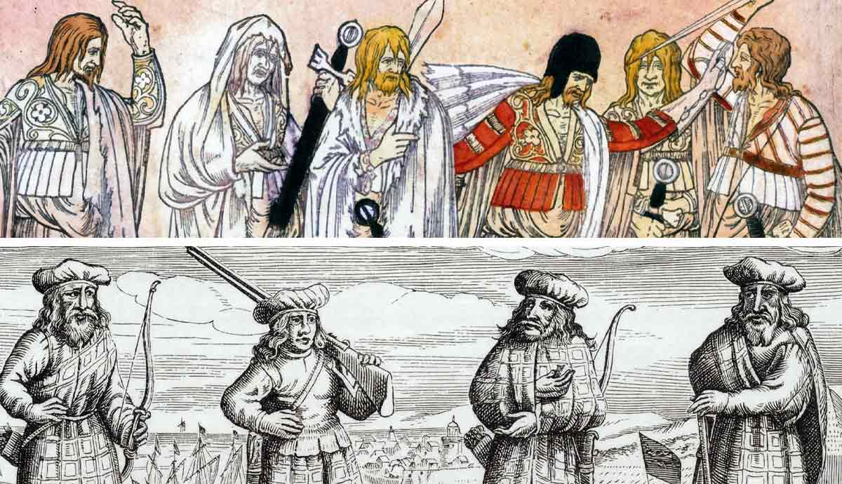 Historical illustrations of warriors