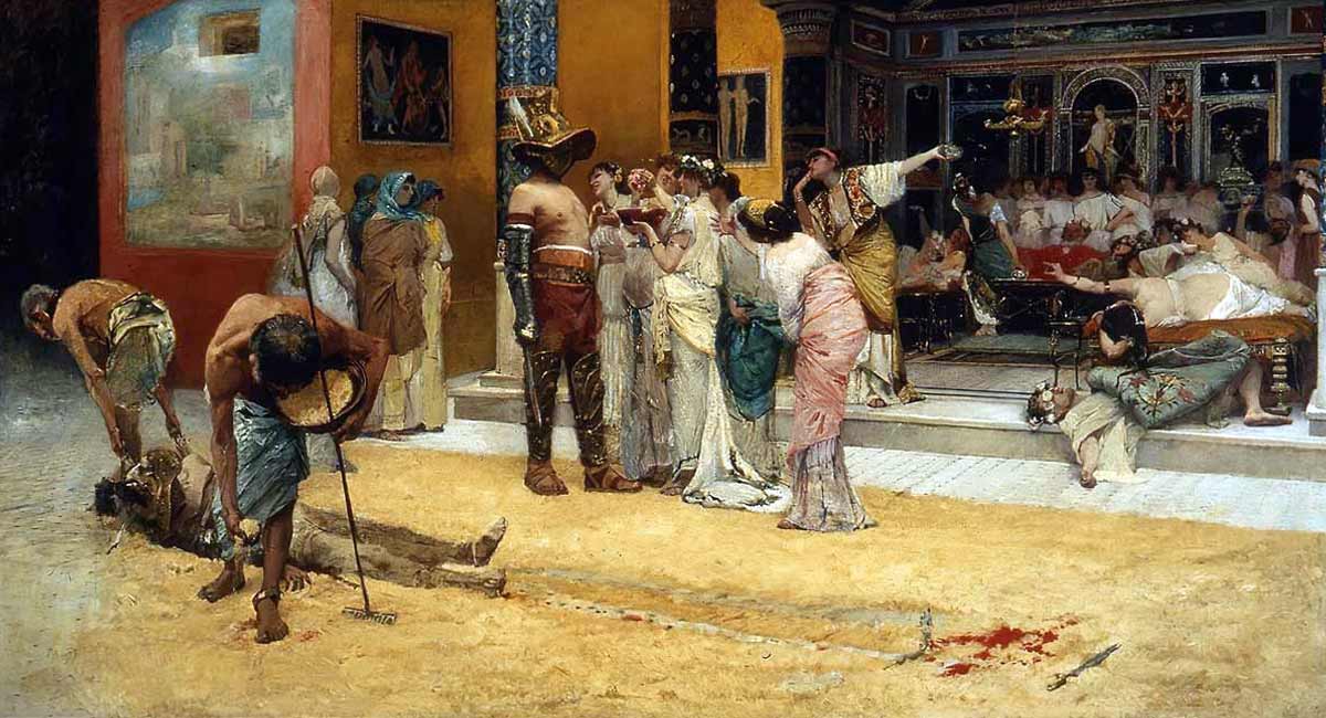 gladiators fighting pompeii
