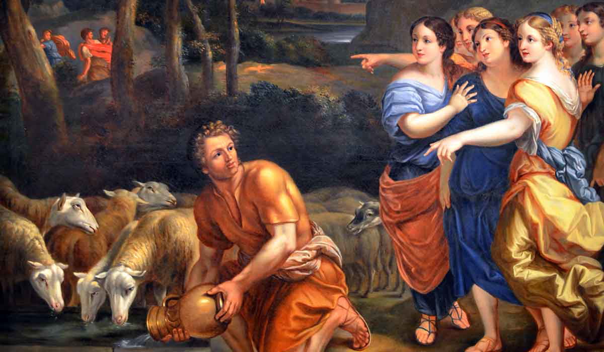 hamel moses and the daughters of jethro painting