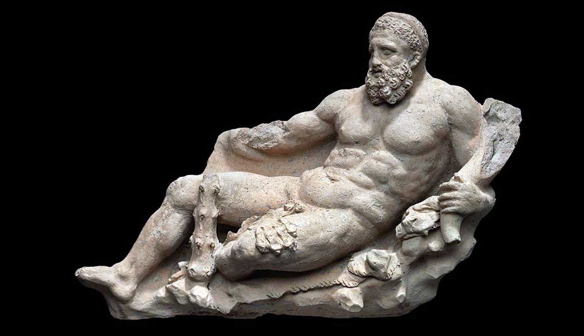 herakles reclining sculpture lyssipos