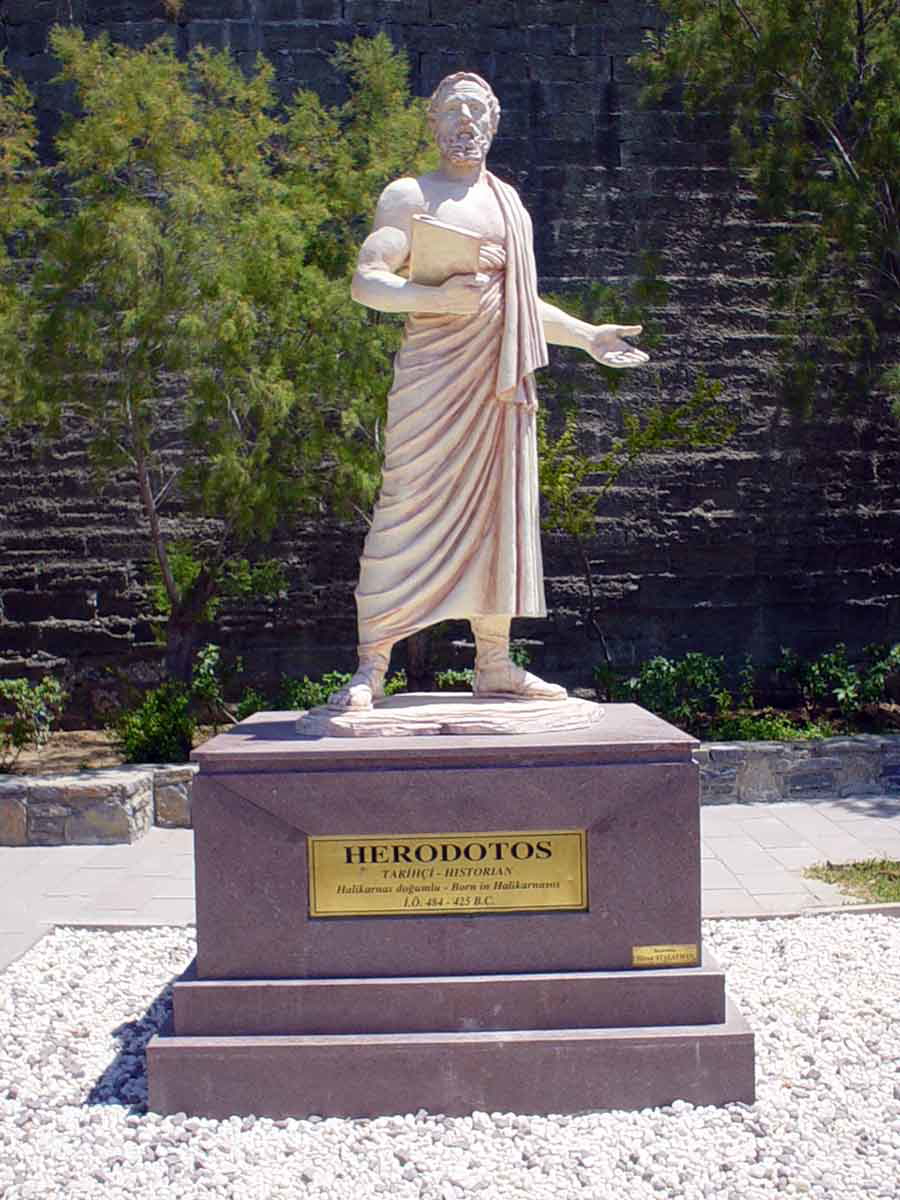 herodotus statue bodrum turkey public domain