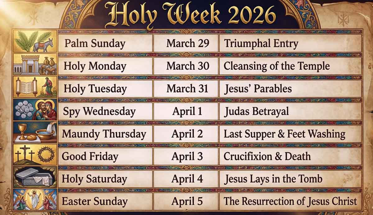 holy week visual calendar 2026