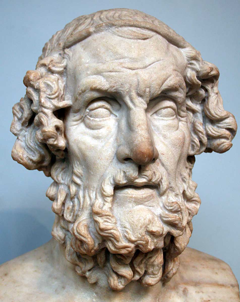 homer bust roman copy greek original british museum public domain
