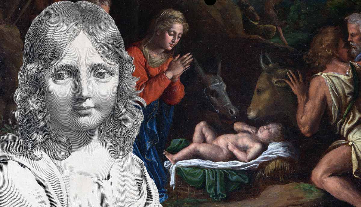 Child Jesus and nativity scene