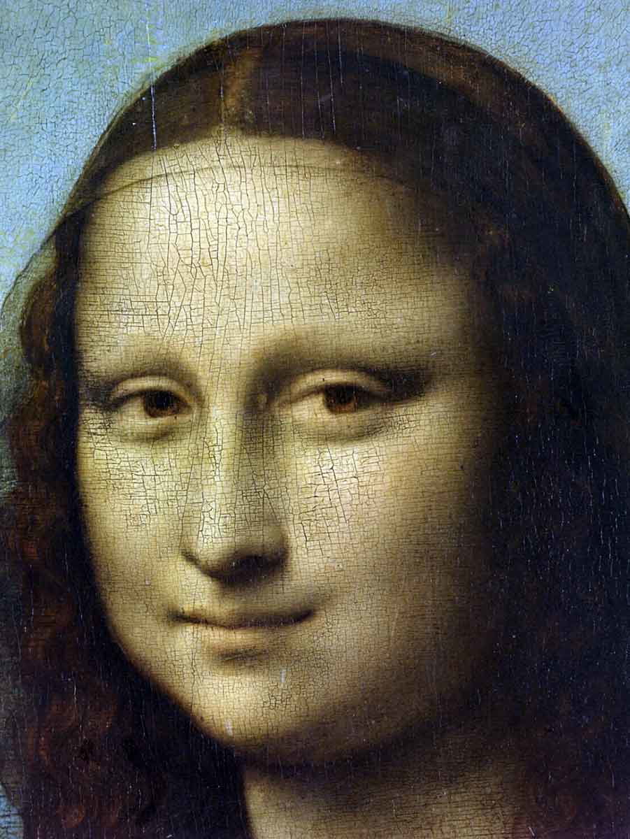 leonardo vinci mona lisa detail head painting