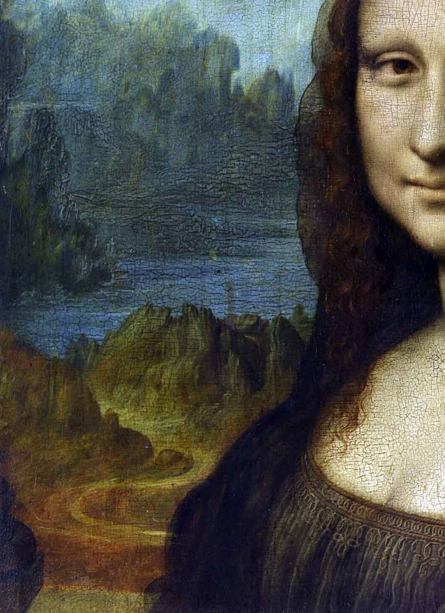 leonardo vinci mona lisa detail landscape painting