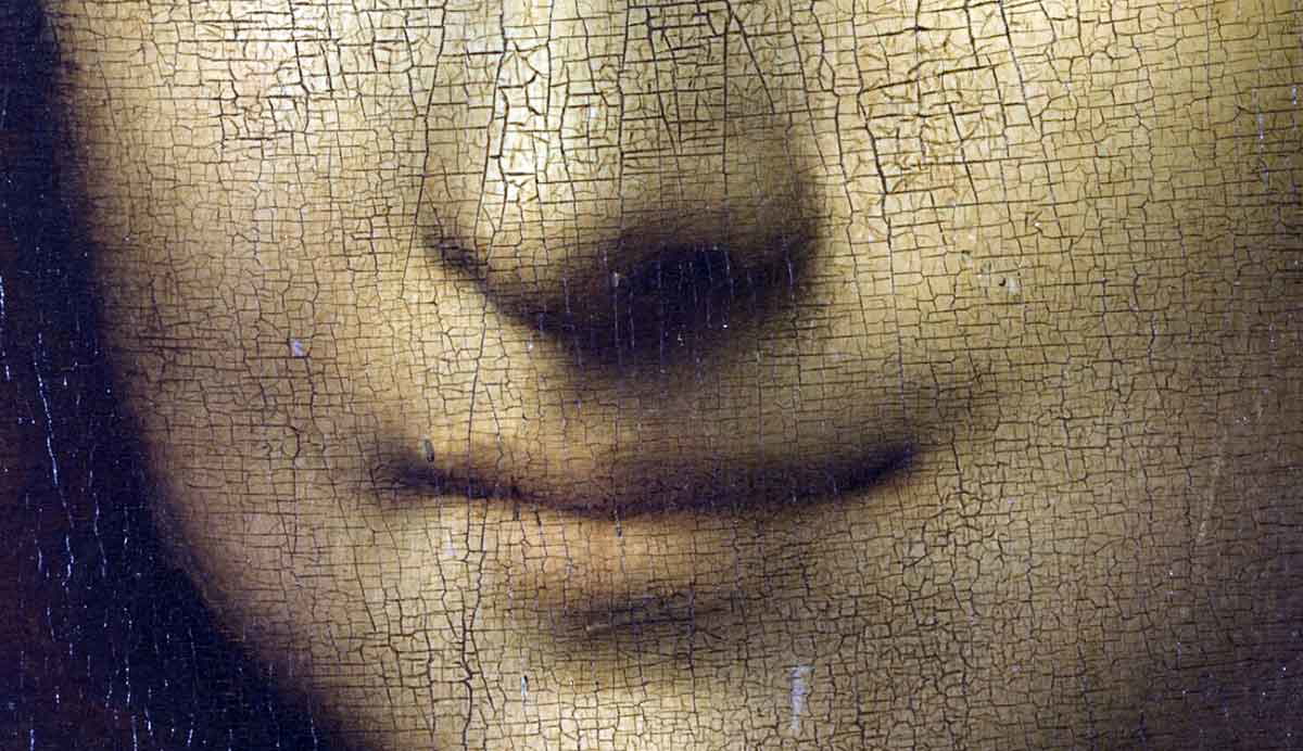 leonardo vinci mona lisa detail mouth painting