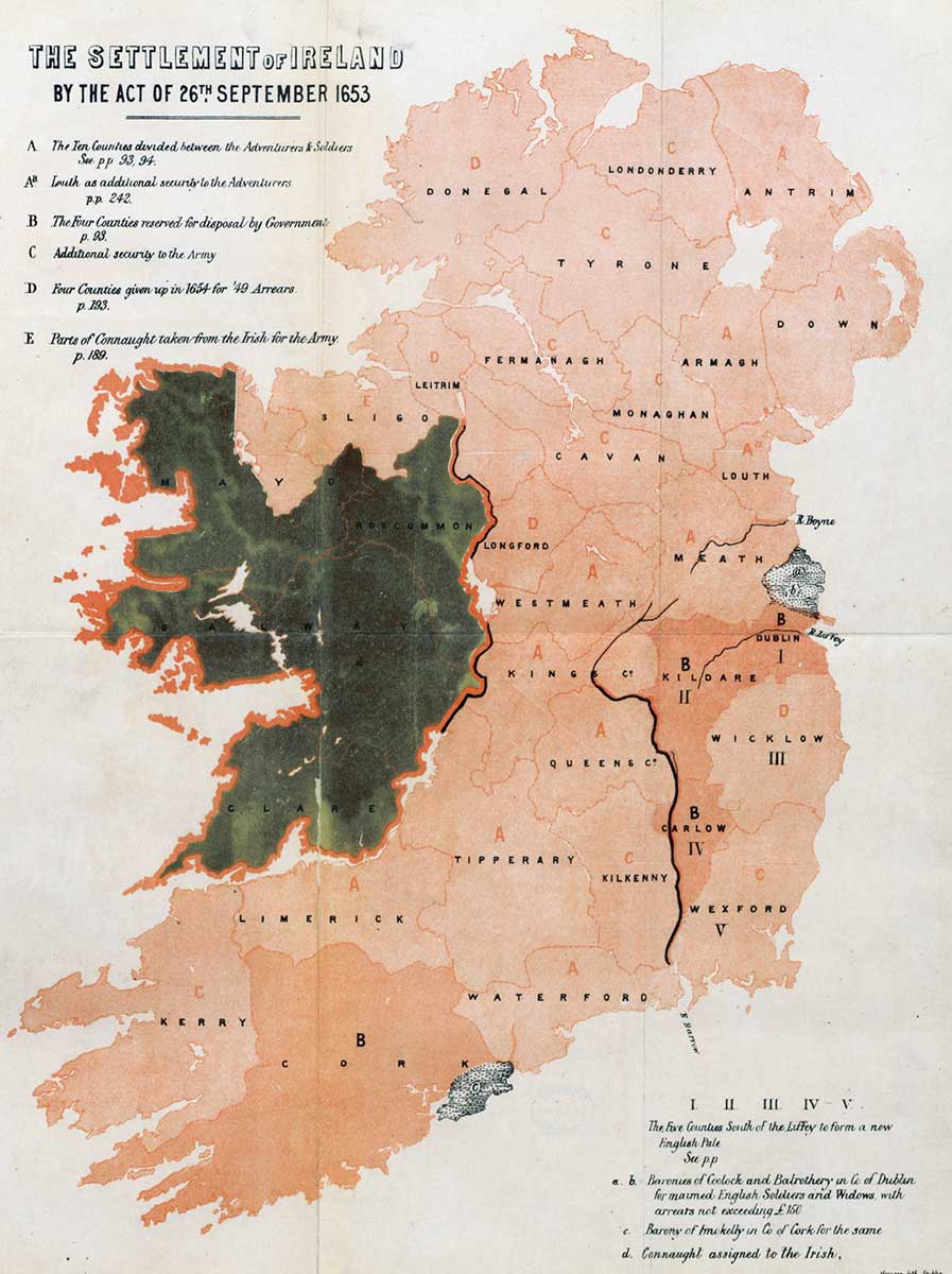 map ireland 1653 settlement