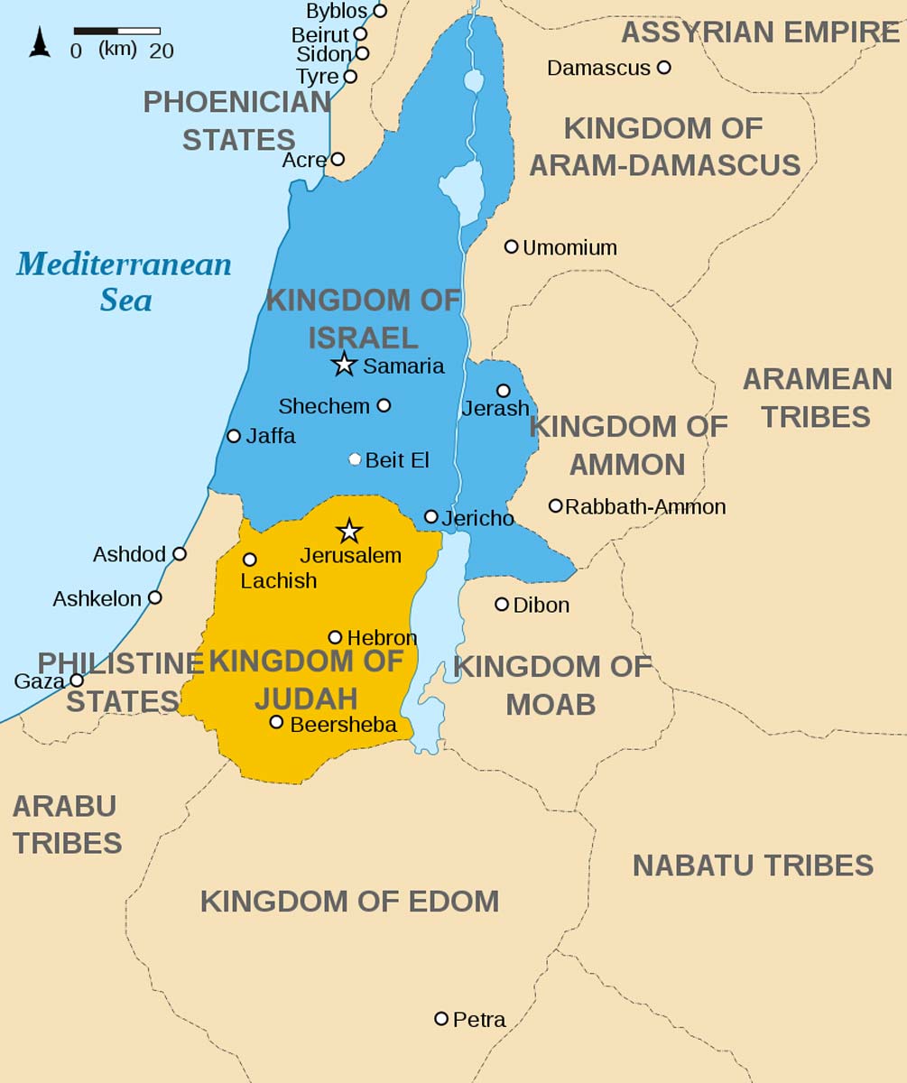 map israel judah split