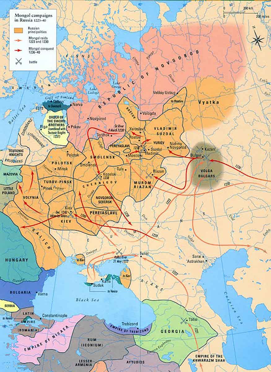 map mongol invasion russia
