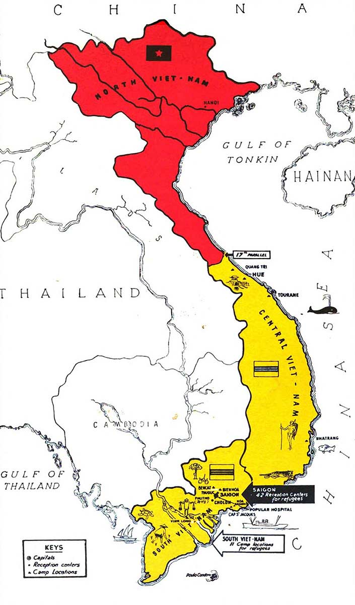 map of north vietnam and_the state of vietnam