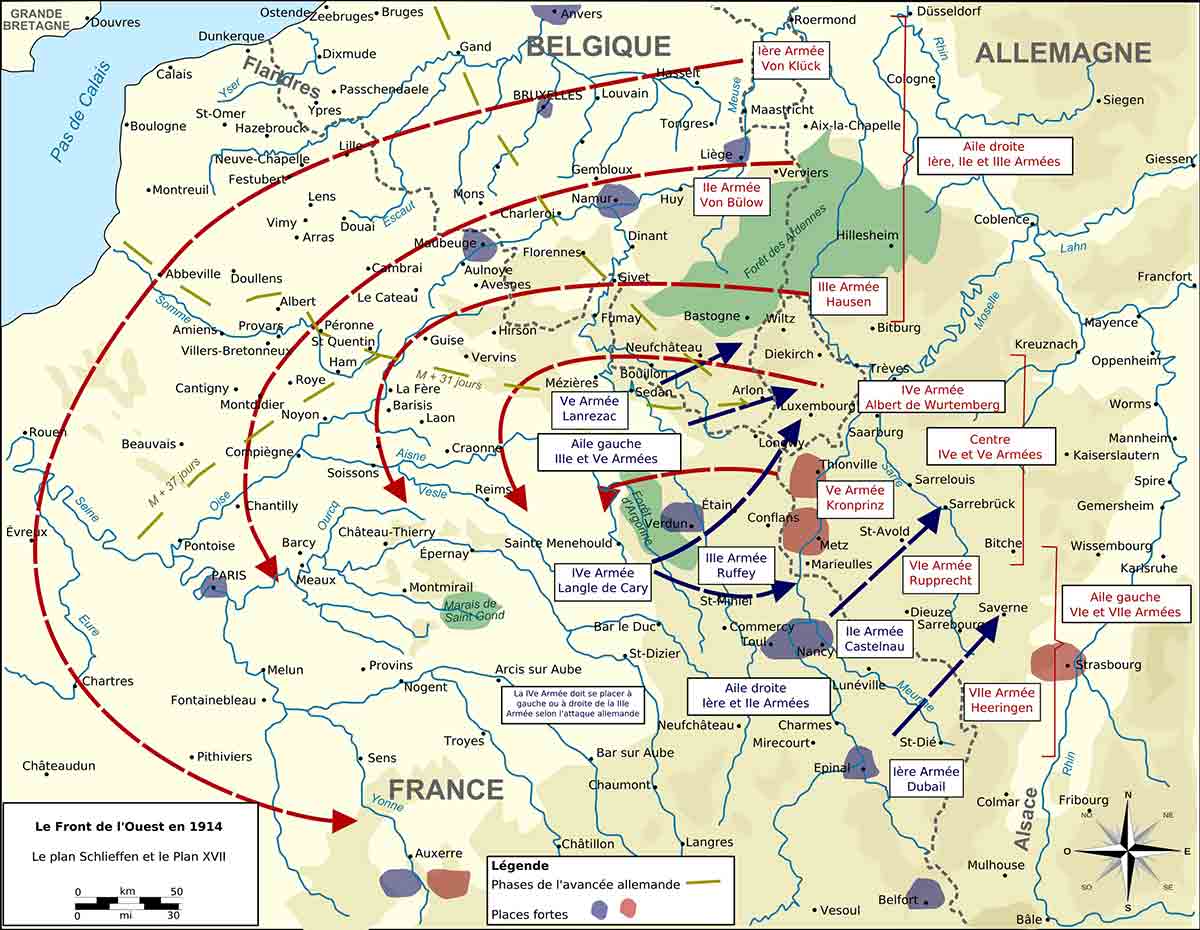 map of the schlieffen plan