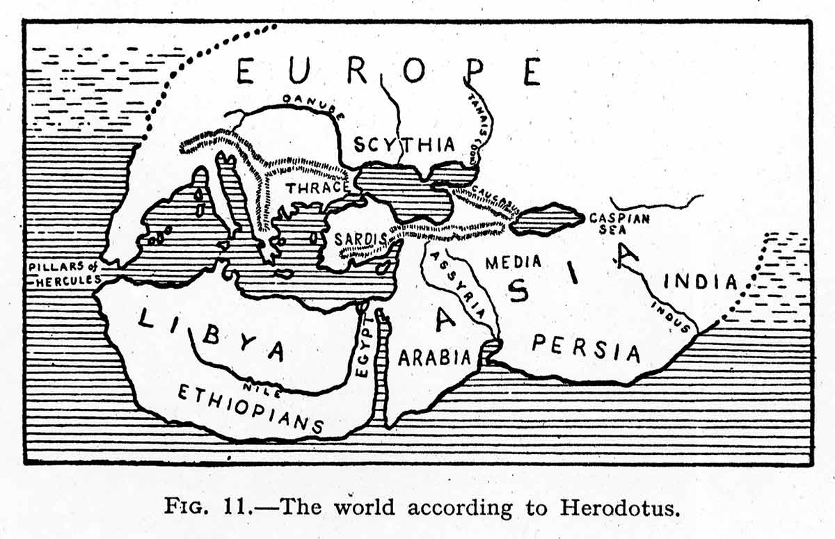 map of the world to herodotus