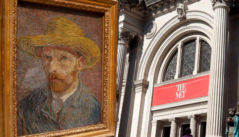 the metropolitan museum of new york with Van Gogh's famous self-portrait