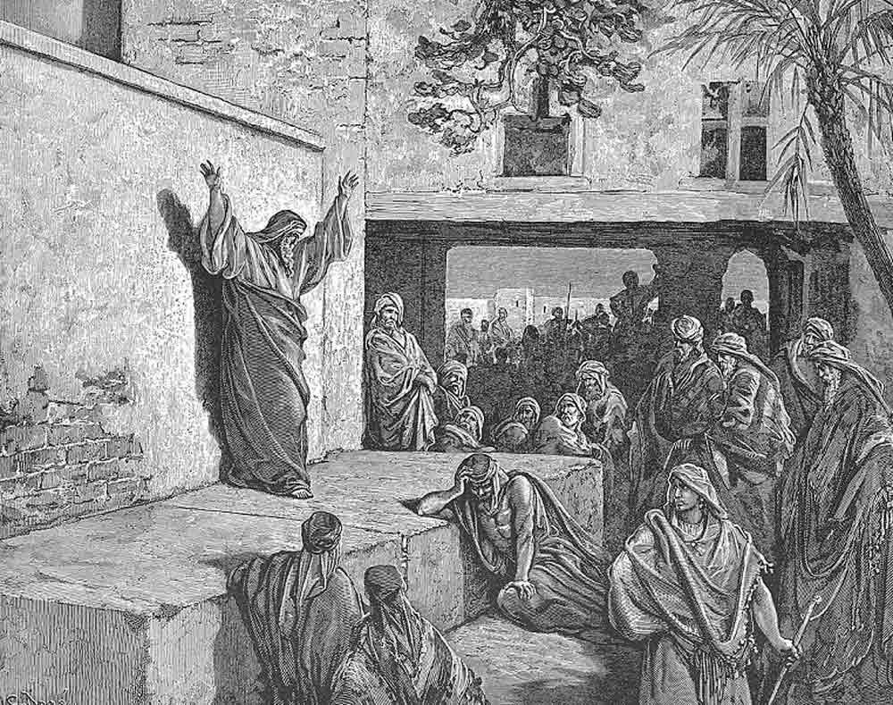 micah exhorts israelites to repent dore
