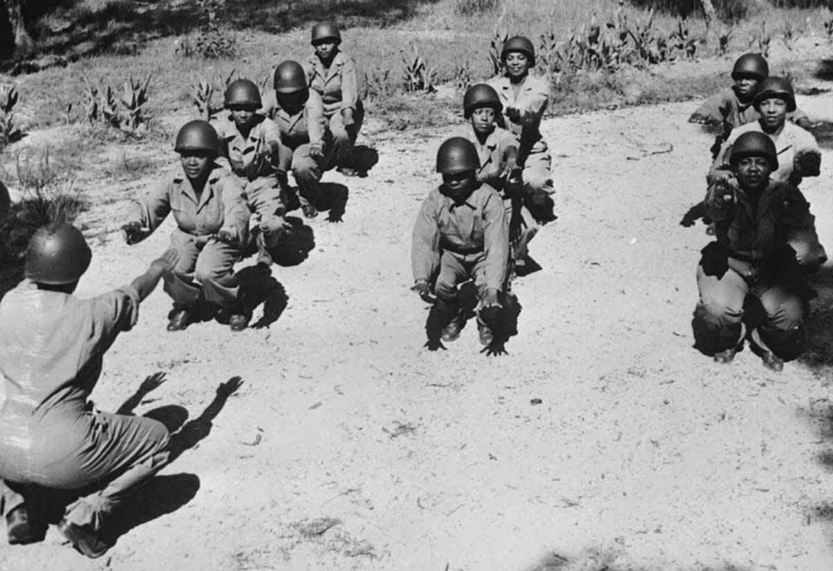 nurses stretching wwii training