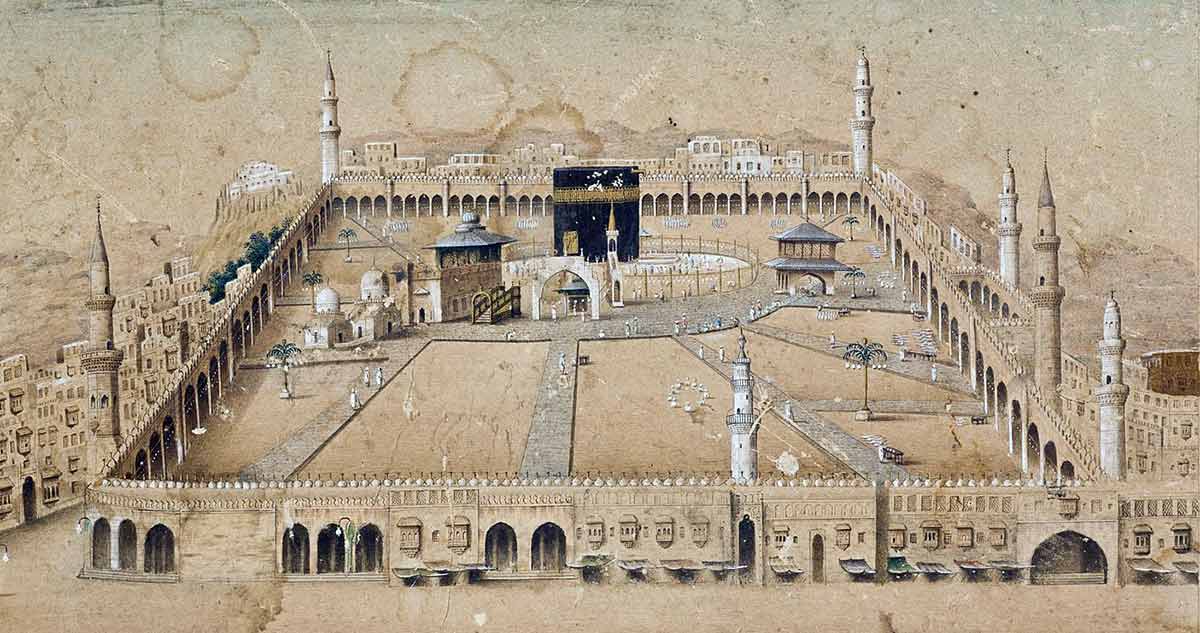 painting holy sanctuary kaaba mecca