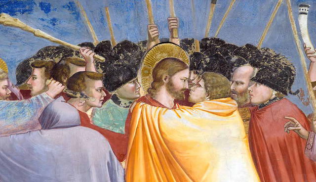 painting kiss of judas by giotto bondone