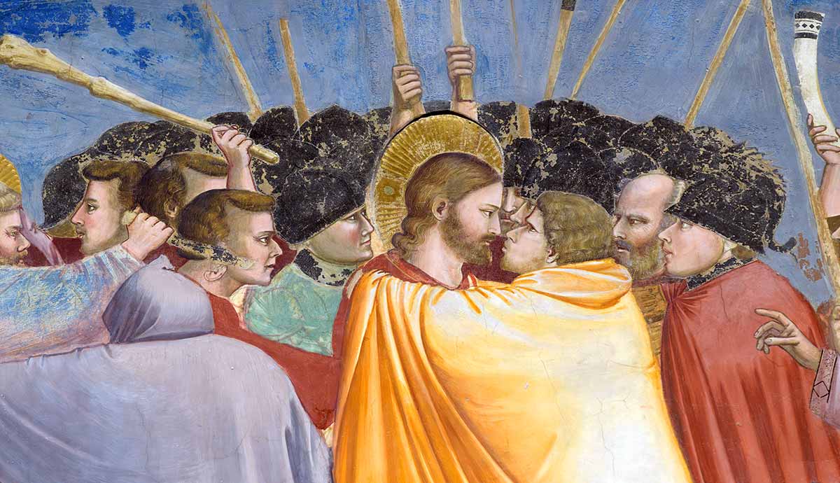 painting kiss of judas by giotto bondone
