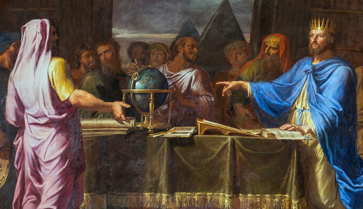 painting ptolemy ii talking with jewish scholars
