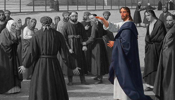 painting jesus being tempted pharisses olivet discourse