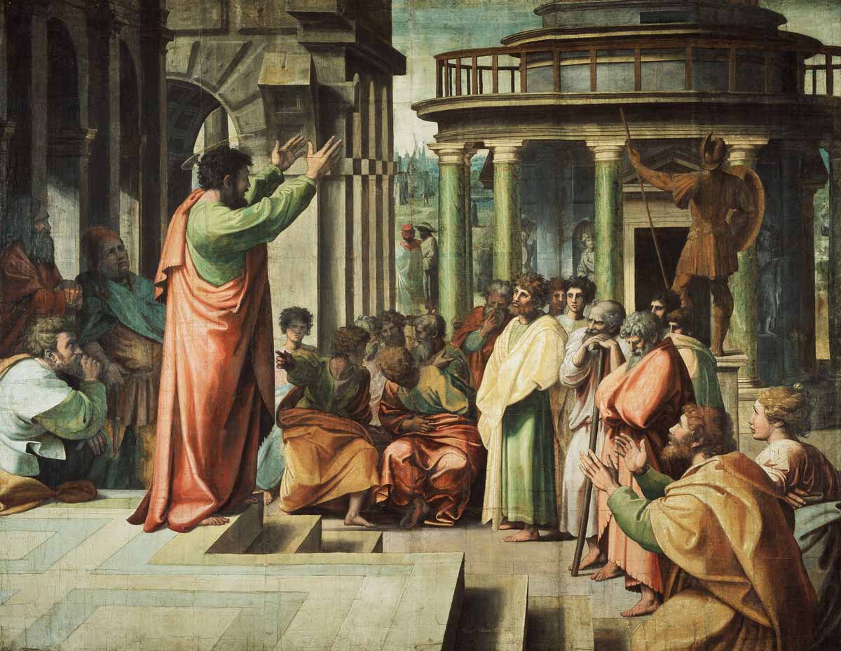 paul preaching athens raphael righteous gentiles