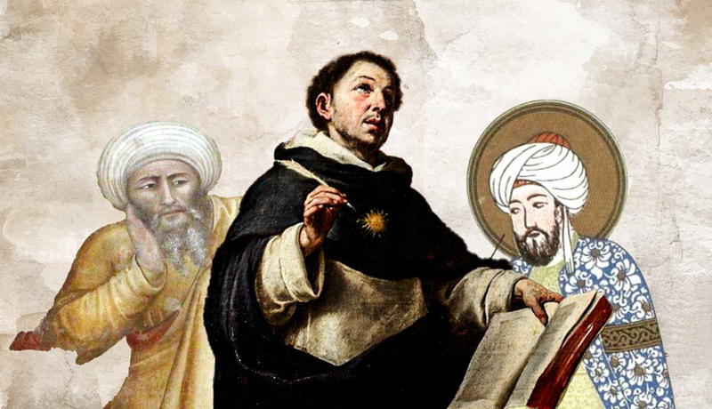 Thomas Aquinas with influential historical philosophers