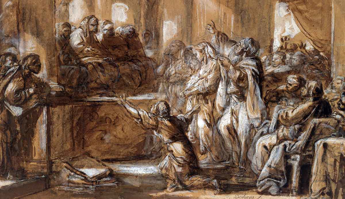 phryne before areopagus drawing