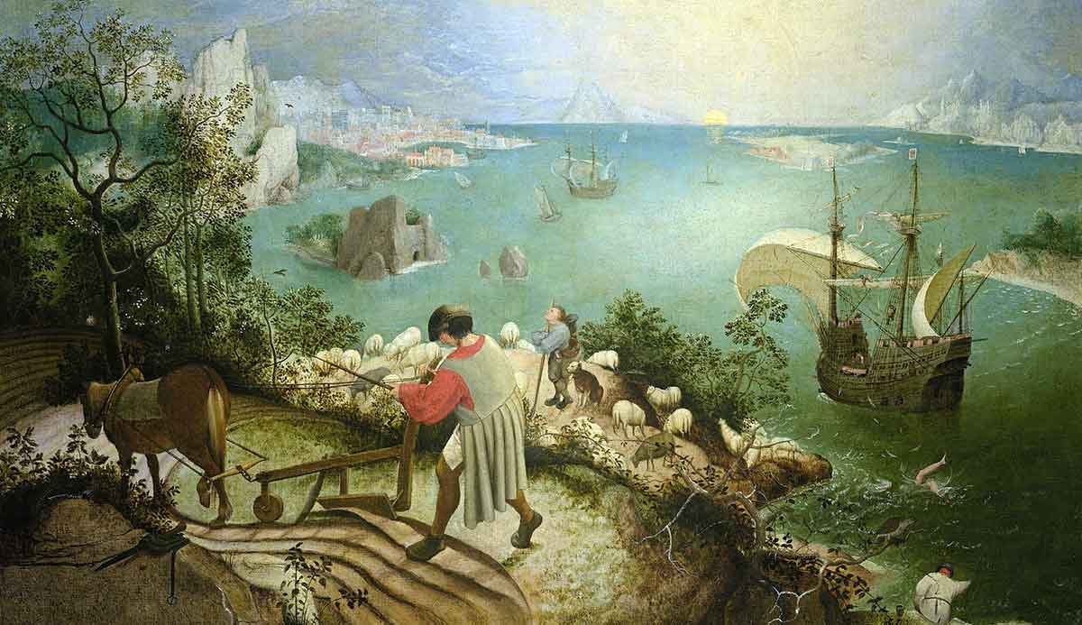 pieter bruegel elder fall icarus painting