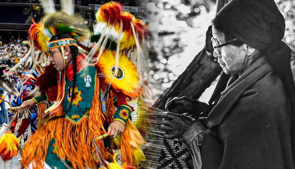 Indigenous dancer and traditional weaver