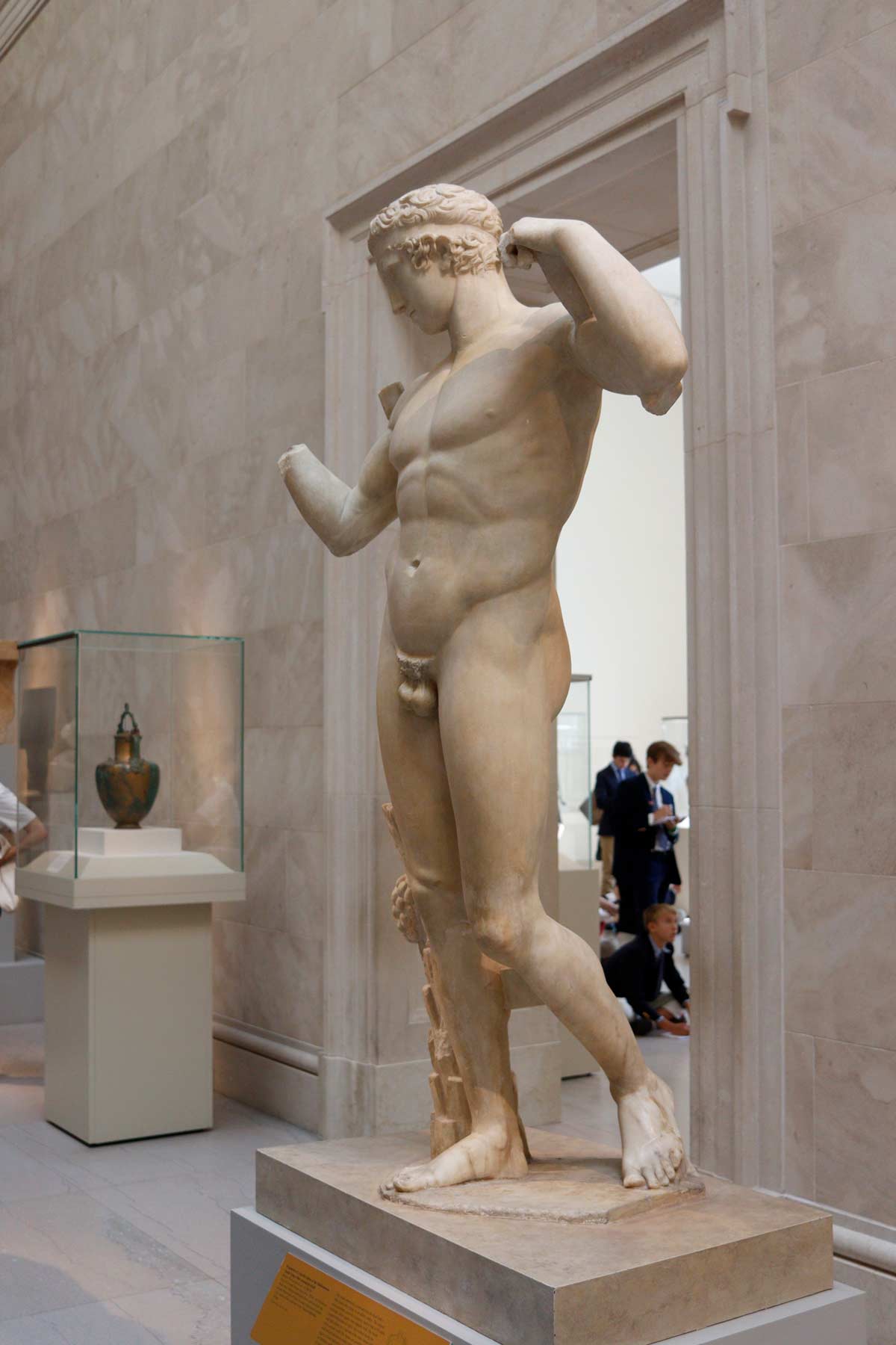 Fragments of a marble statue of the Diadoumenos (youth tying a fillet around his head)